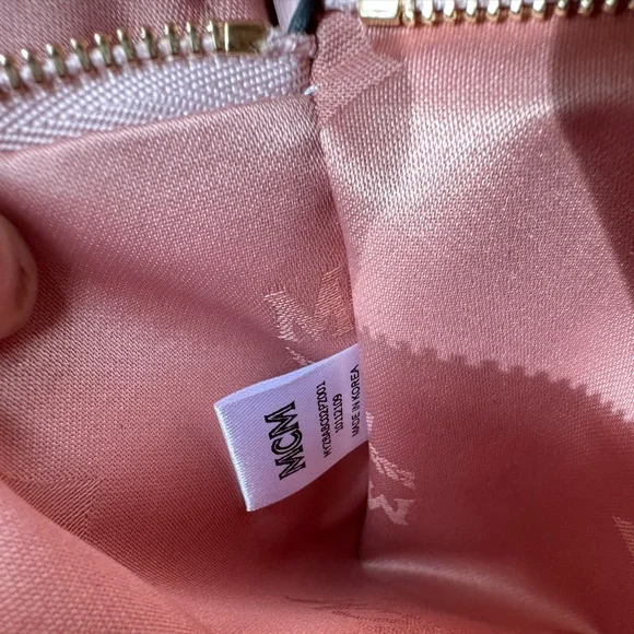 MCM pink pouch crossbody wristlet